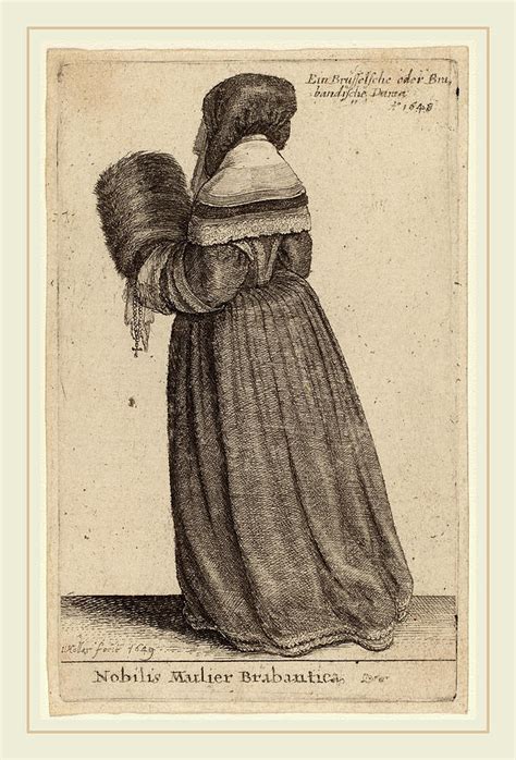 Wenceslaus Hollar Bohemian 1607 1677 Nobilis Mulier Drawing By Litz