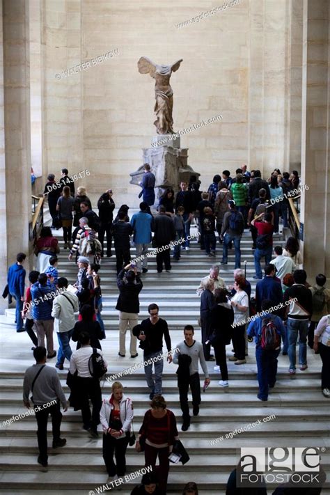 France Paris Musee Du Louvre Museum First Floor Staircase By The