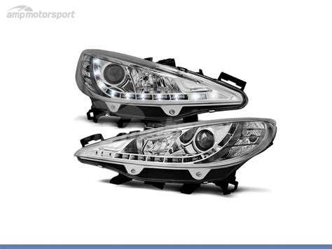 FAROIS DIANTEIROS LUZ DIURNA LED REAL DRL PARA PEUGEOT 207 Motorsport