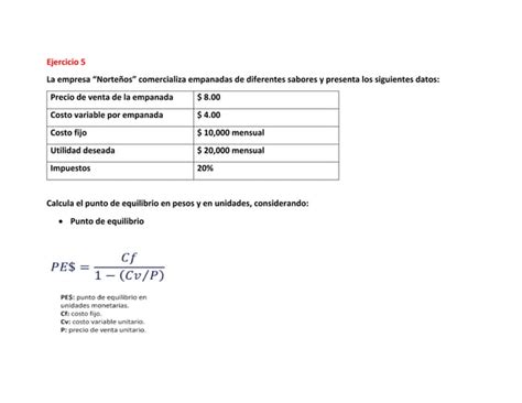 Tema Ii Ejercicios De Punto De Equilibrio Modelo Costo Volumen Ppt