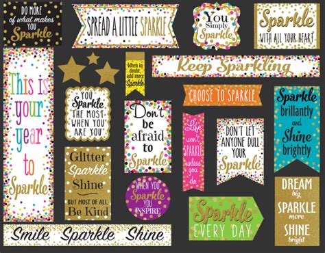 Confetti Sparkle And Shine Mini Bulletin Board Set Classroom Themes