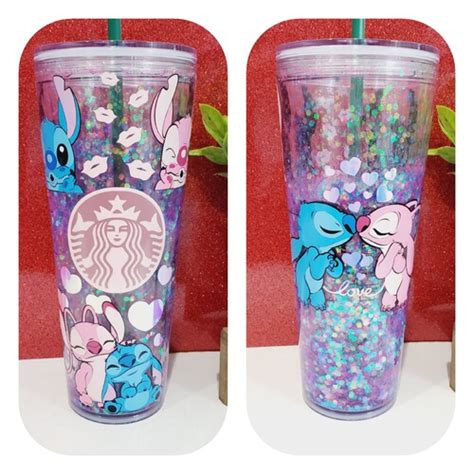 Stitch And Angel Snow Globe Tumbler Lilo And Stitch Etsy