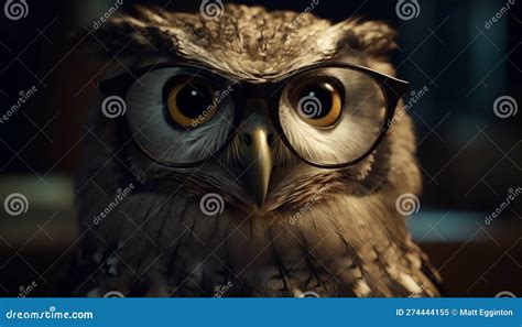 Owl Wearing Reading Glasses Stock Illustration - Illustration of ...