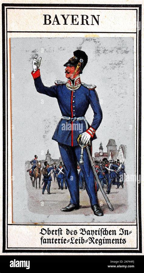 Uniformes allemands du 19th siècle Garde infanterie Bavière