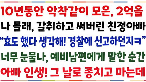 반전신청사연10년동안 악착같이 모은 2억을 나 몰래 갈취하고 써버린 친정아빠 효도했다 생각하고 돈없으니 포기해라