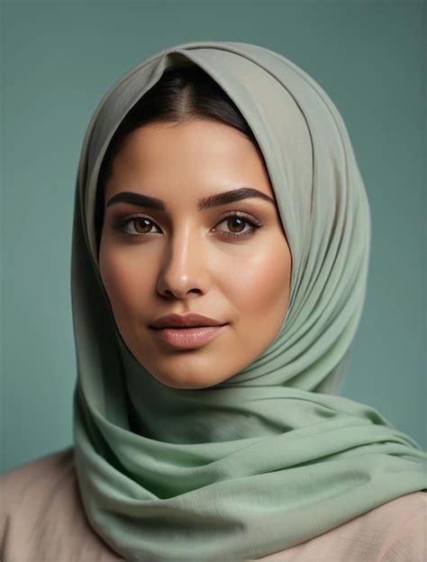 Premium AI Image | Portrait of beautiful modern muslim woman with natural makeup dressed in ...