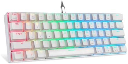 Teclado Mecânico Motospeed CK62 Bluetooth Gamer Branco Switch Azul RGB