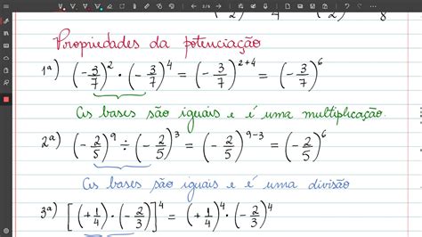 Exercícios Propriedades Potenciação 7 Ano