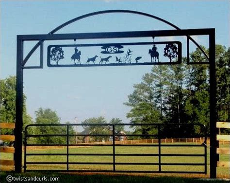 Ranch Entrance Signs | Western Metal Art Farm Fence Gate, Driveway Gate Diy, Metal Fence Gates ...