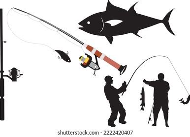 Fishing Silhouette Vector Fish Silhouette Vector Stock Vector (Royalty ...