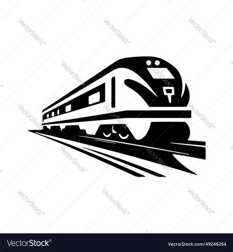 Train logo tram icon metro silhouette isolated Vector Image