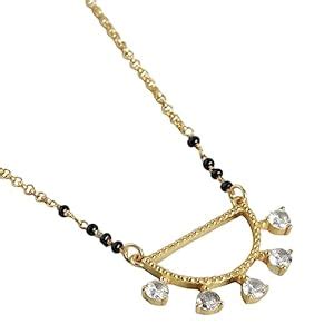 ZAVYA 925 Sterling Cubic Zirconia CZ Drops Circular Arc Designer Gold