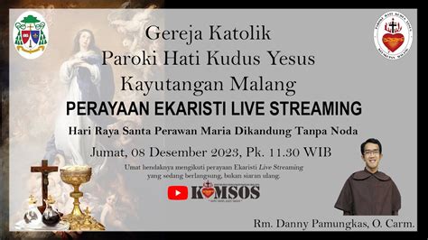 Misa Streaming Hari Raya Santa Perawan Maria Dikandung Tanpa Noda