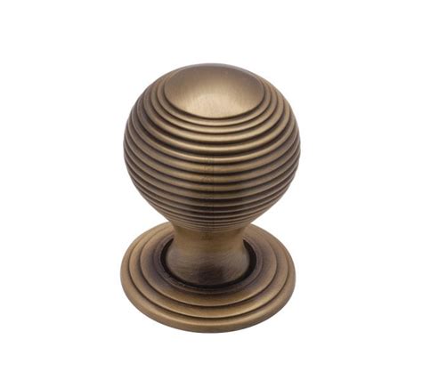 Heritage Brass V973 Reeded Cabinet Knob Antique Brass UK