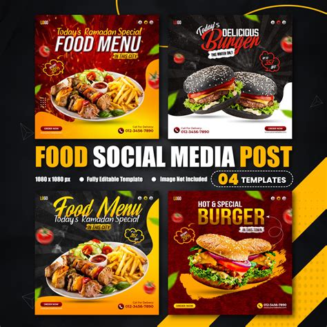 Modern Fast Food Social Media Promotional Post Instagram Banner