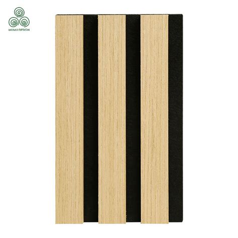 China Simple Design Natural Oak Grey Felt Acoustic Slat Wood Wall