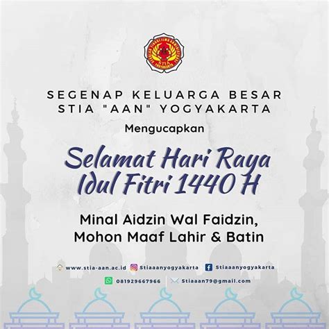 Selamat Hari Raya Idul Fitri 1 Syawal 1440 H Minal Aidzin Wal Faidzin