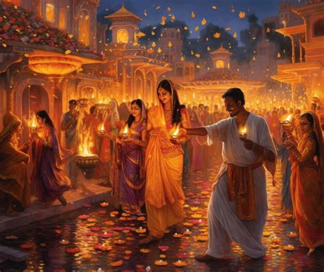 Premium AI Image | Celebrating the Indian festival of lights