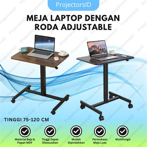 Jual Aera Stand Meja Laptop Adjustable Dengan Roda Cm Multifungsi