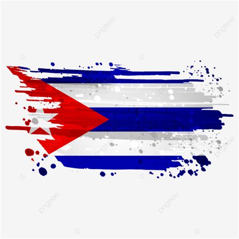 Cuba Flag Watercolor Paint Brush Transparent Background Cuba Flag