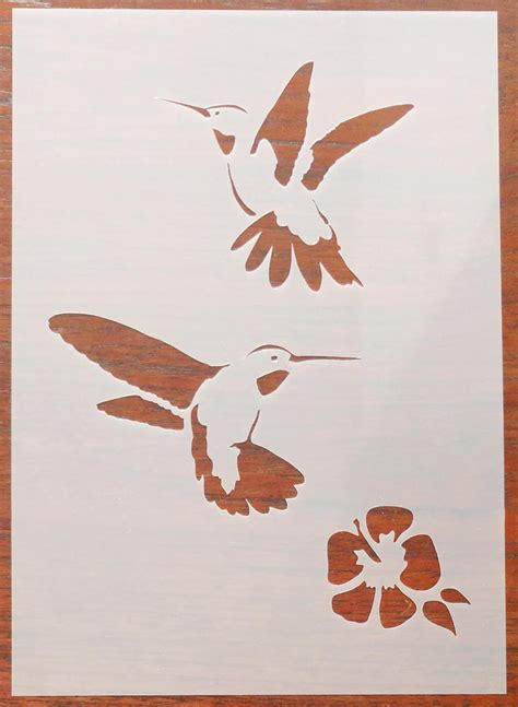 Hummingbirds Stencil Mask Reusable Pp Sheet For Arts Crafts Etsy