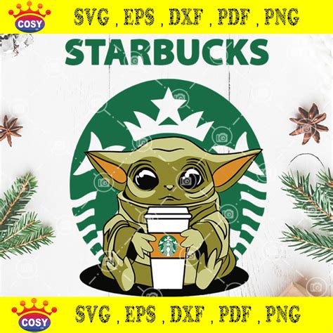 Baby Yoda Starbucks Coffee Logo SVG Star Wars The Mandalorian Baby