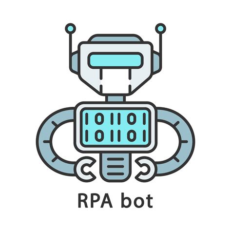 Rpa Color Icon Programmed Cyborg Software Robot Robotic Process