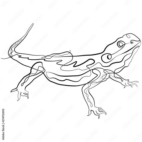 Chameleon one line drawing. Continuous line Lizard Animal Vector Art ...