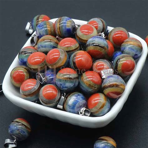 Mm Seven Chakra Natural Stone Ball Pendant Jh B B Wholesale Dropship