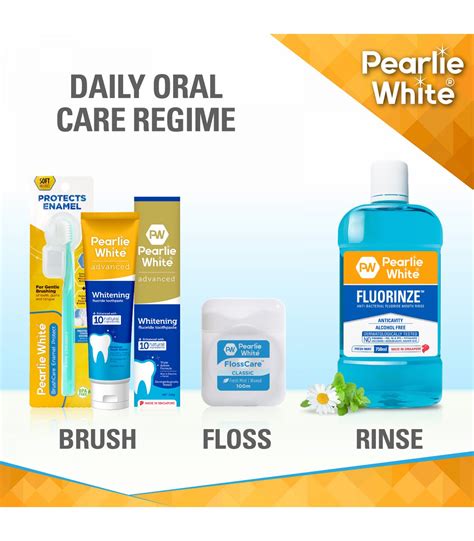 Pearlie White Fluorinze Anti Bacterial Fluoride Mouth Rinse Ml