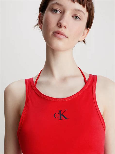 Cropped Beach Tank Top Ck Monogram Calvin Klein® Kw0kw02092xne