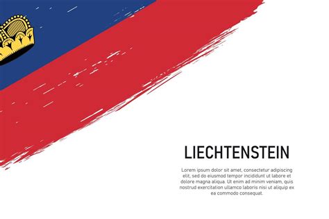 Grunge Styled Brush Stroke Background With Flag Of Liechtenstein