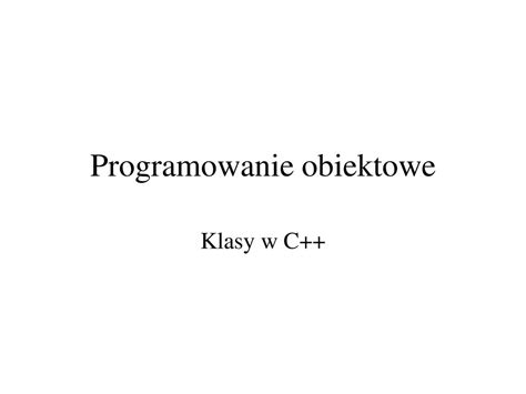 Programowanie Obiektowe Ppt Pobierz