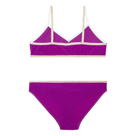 La Nouvelle Georgia Babe Metallic Two Piece Swimsuit Purple Smallable