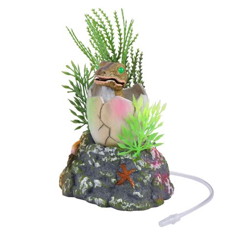 NUOLUX Aquarium Landscaping Ornament Fish Tank Air Bubble Dinosaur Fish