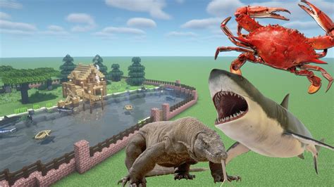 How To Make A Crab Komodo And Shark Farm In Minecraft Pe Youtube