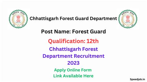 Chhattisgarh Forest Department Recruitment 2023 Forest Guard 1484 Posts