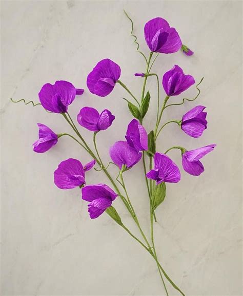 Sweet Pea Vine Handmade Crepe Paper Flowers Etsy Paper Flowers