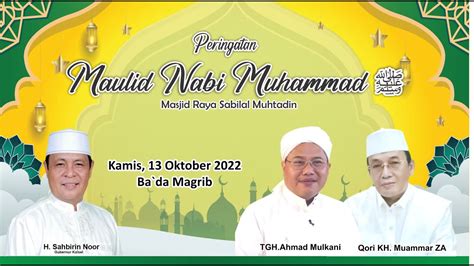 Peringatan Maulid Nabi Muhammad Saw H Okt Masjid Raya