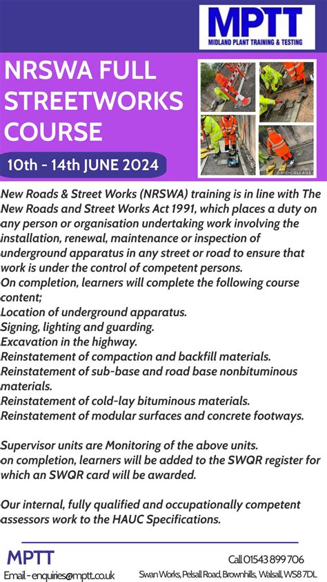 Midland Plant Training And Testing Ltd On Linkedin Nrswa Streetworks