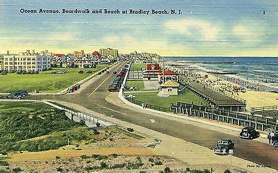 40s Linen Bradley Beach NJ Ocean Ave Boardwalk & Beach Photo by Agreen ...