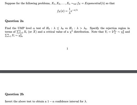 Solved Suppose For The Following Problems X1x2xn∼iidfx