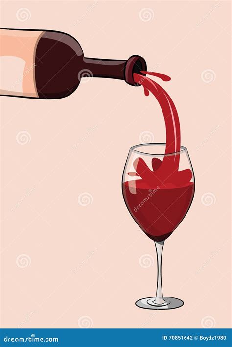 Red Wine Bottle Pouring To Glass Stock Vector Illustration Of Pouring