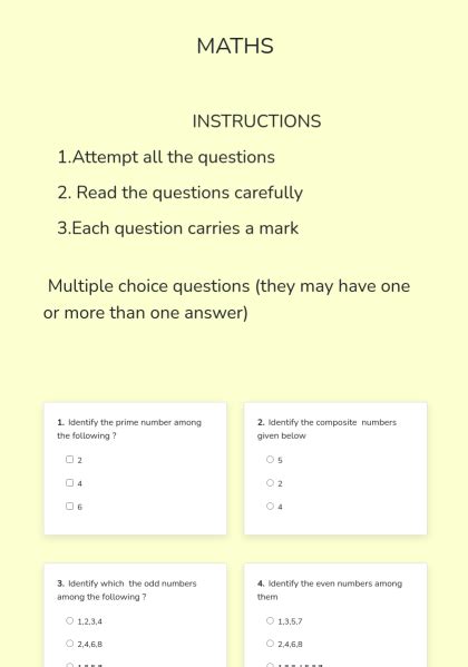 Maths Interactive E Worksheet Quickworksheets