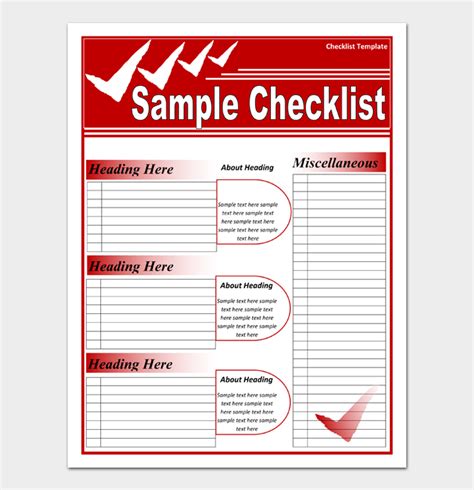 24 Free Task List And Checklist Templates Word Excel PDF