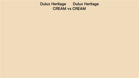 Dulux Heritage CREAM Vs CREAM Side By Side Comparison