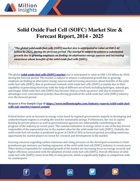 PPT Solid Oxide Fuel Cell SOFC Market Share Analysis And Size