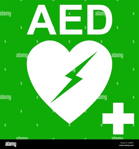 AED Automatic External Defibrillator Symbol Heart Health Stock Vector