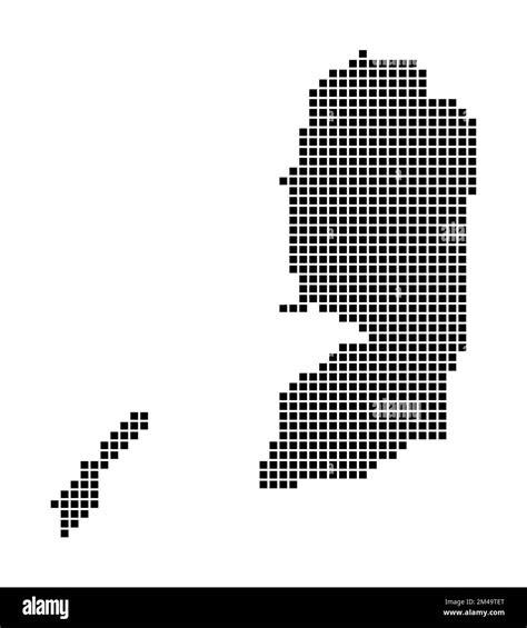 Palestine map. Map of Palestine in dotted style. Borders of the country ...