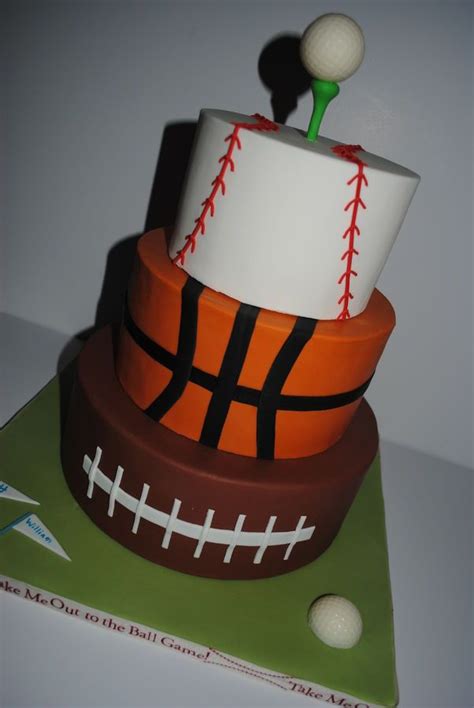 Sports Themed Birthday Cake — Birthday Cakes | Cool birthday cakes, Boy ...